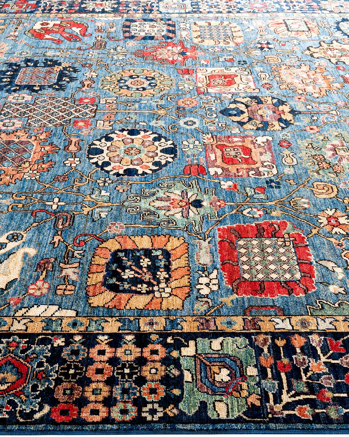 Traditional Serapi Hand Knotted Wool Blue Area Rug 8' 0