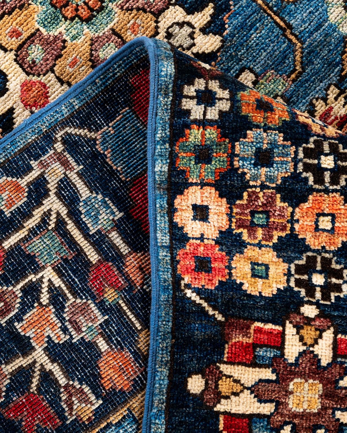 Traditional Serapi Hand Knotted Wool Blue Area Rug 8' 0
