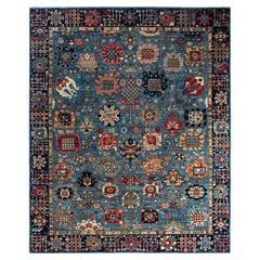 Traditional Serapi Hand Knotted Wool Blue Area Rug 8' 0" x 9' 8"