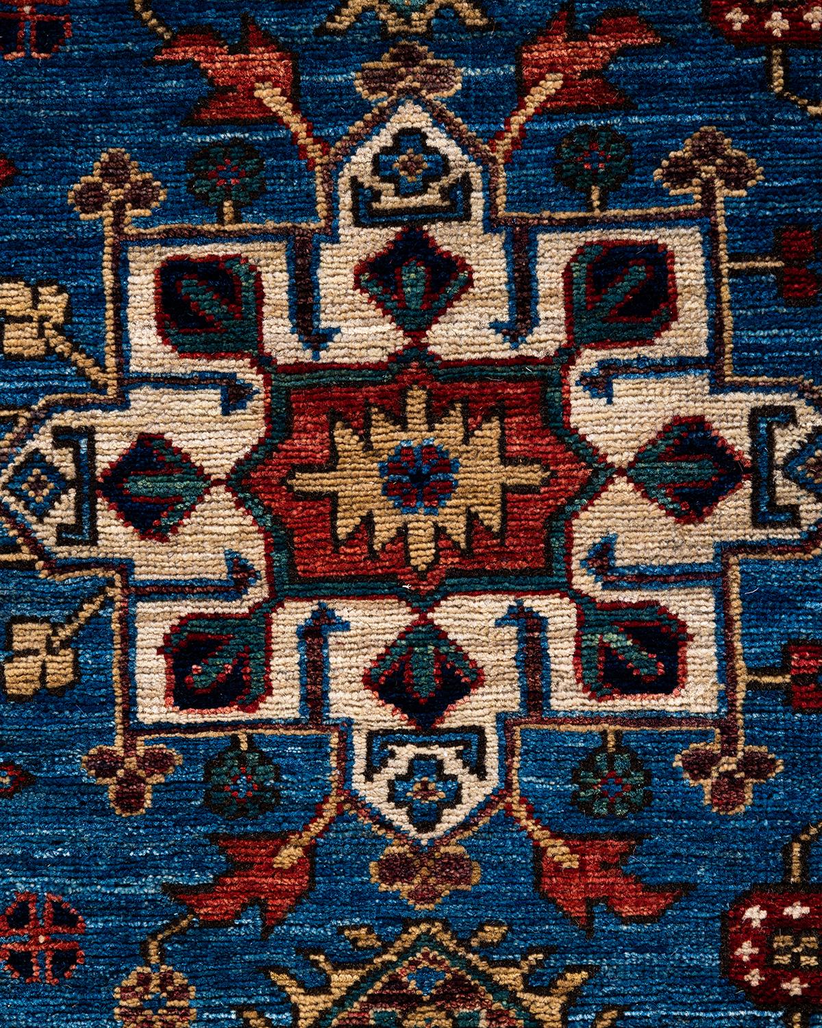 Pakistanais Tapis traditionnel Serapi noué à la main bleu de 8' 0