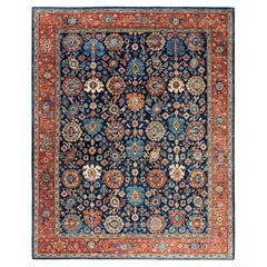 Traditional Serapi Hand Knotted Wool Blue Area Rug 8' 1" x 10' 0"
