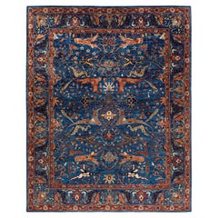 Traditional Serapi Hand Knotted Wool Blue Area Rug 8' 1" x 10' 1"
