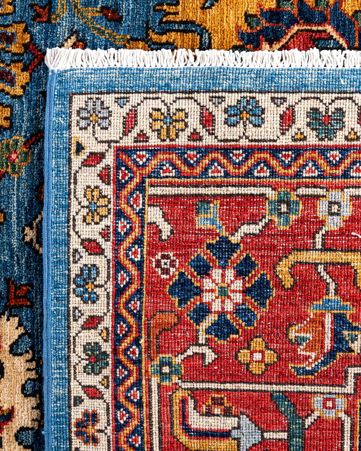 Contemporary Traditional Serapi Hand Knotted Wool Blue Area Rug 8' 1