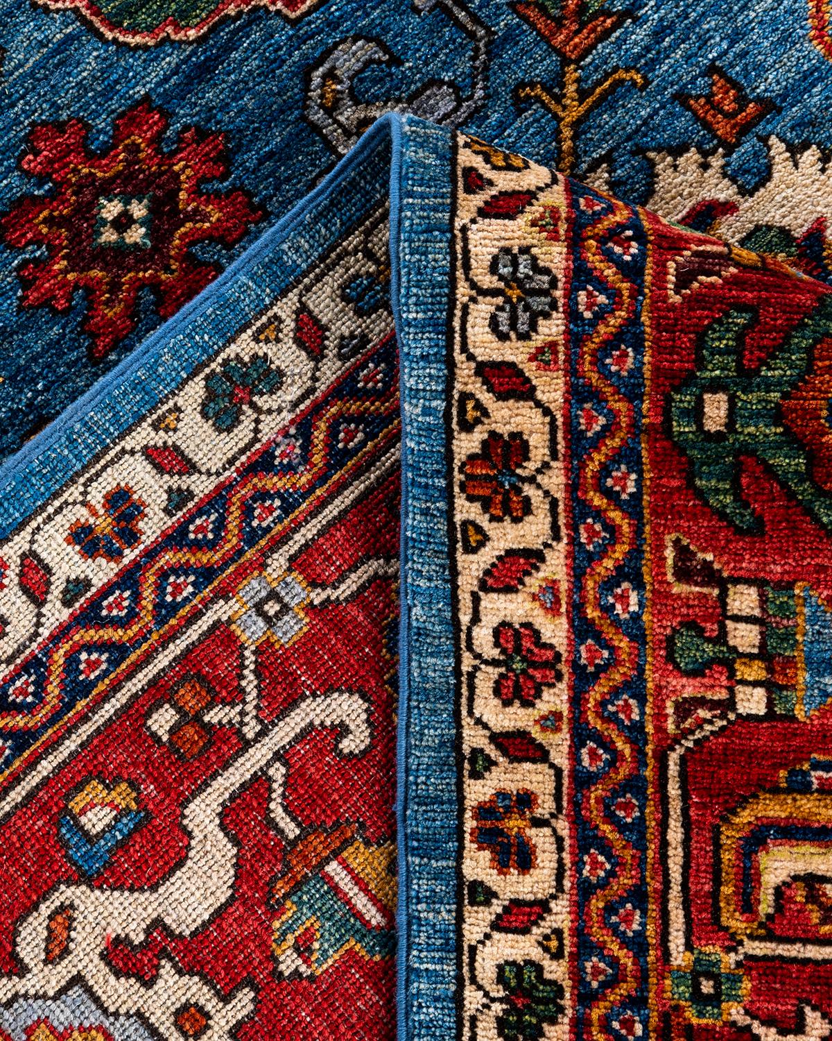 Traditional Serapi Hand Knotted Wool Blue Area Rug 8' 1