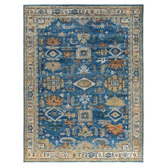 Traditional Serapi Hand Knotted Wool Blue Area Rug 8' 11" x 11' 7"
