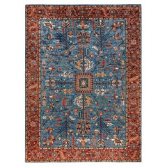 Traditional Serapi Hand Knotted Wool Blue Area Rug 8' 11" x 12' 0"