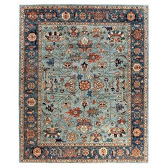 Traditional Serapi Hand Knotted Wool Blue Area Rug 8
 2" x 9
 11"