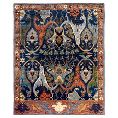 Traditional Serapi Hand Knotted Wool Blue Area Rug 8' 2" x 9' 11"