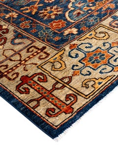 Traditional Serapi Hand Knotted Wool Blue Area Rug 8' 3" x 10' 6"