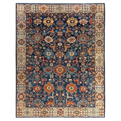 Traditional Serapi Hand Knotted Wool Blue Area Rug 8' 3" x 10' 6"