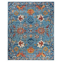Traditional Serapi Hand Knotted Wool Blue Area Rug 8
 4" x 10
 5"