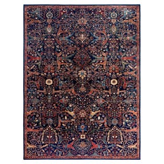 Traditional Serapi Hand Knotted Wool Blue Area Rug 9' 0" x 11' 10"