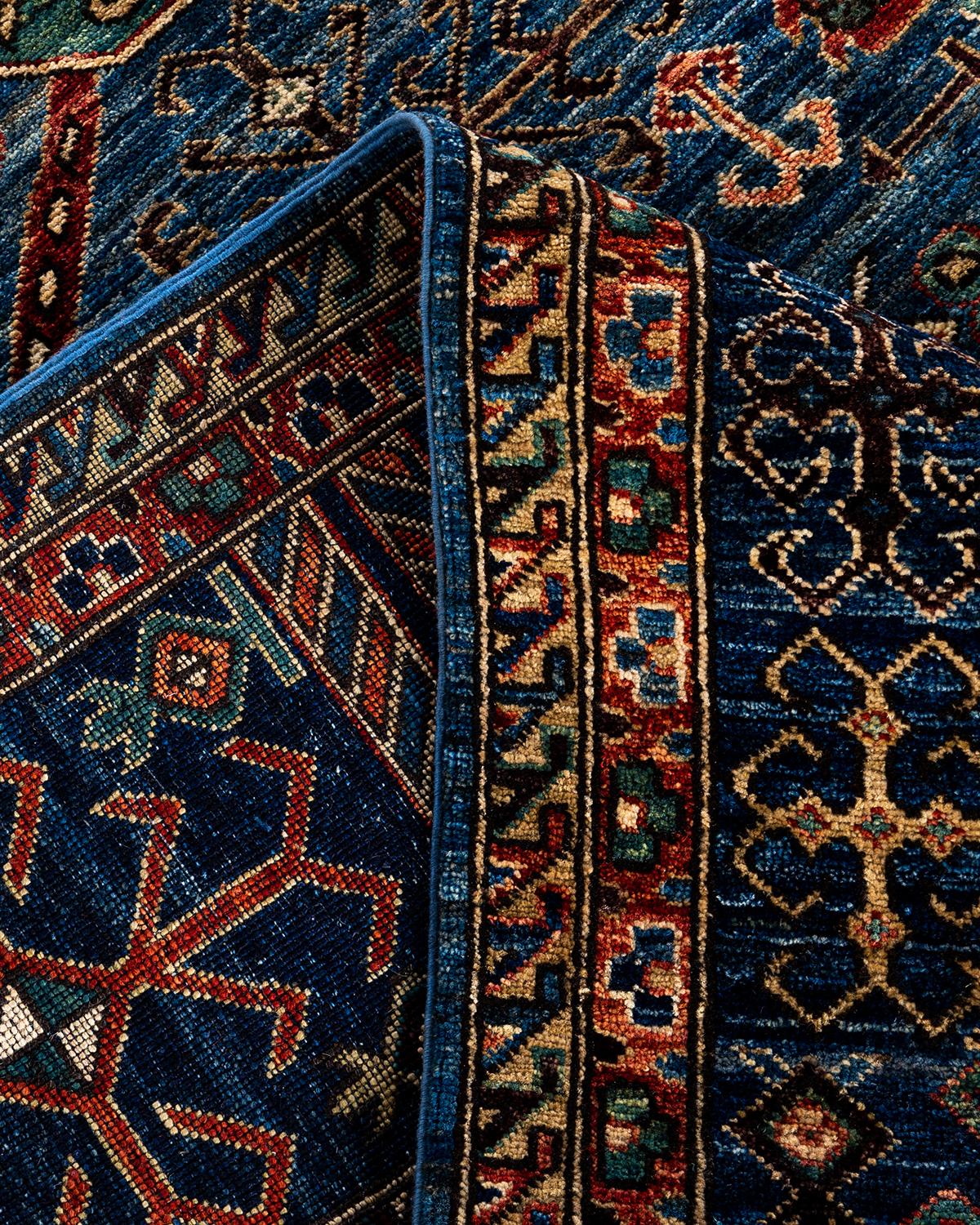 Traditional Serapi Hand Knotted Wool Blue Area Rug 9' 1