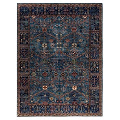 Traditional Serapi Hand Knotted Wool Blue Area Rug 9' 1" x 11' 10"