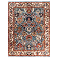Traditional Serapi Hand Knotted Wool Blue Area Rug 9' 1" x 11' 8"