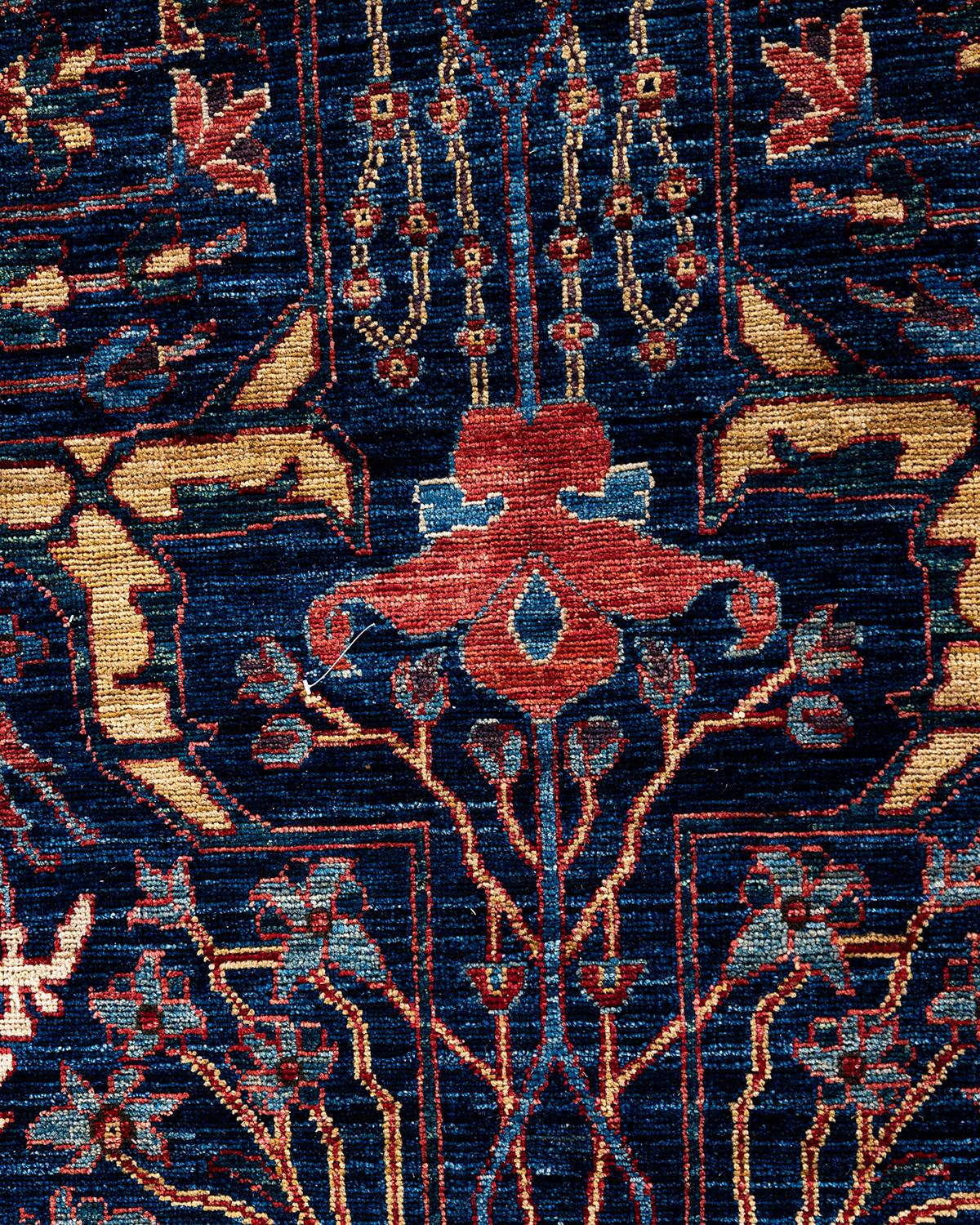 Pakistanais Tapis traditionnel Serapi noué à la main bleu de 9' 1