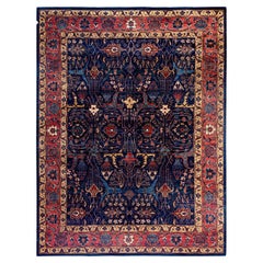 Traditioneller handgeknüpfter blauer Serapi-Teppich aus Wolle 9' 1" x 12' 0"