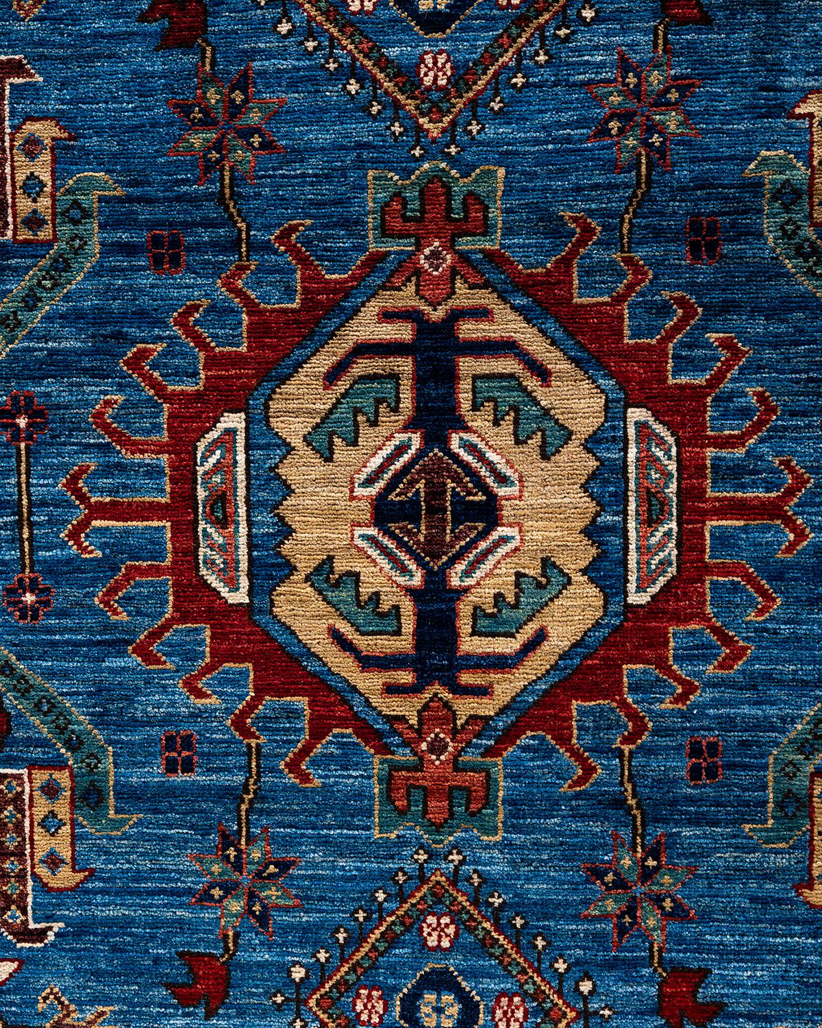Pakistanais Tapis traditionnel Serapi noué à la main bleu de 9' 1