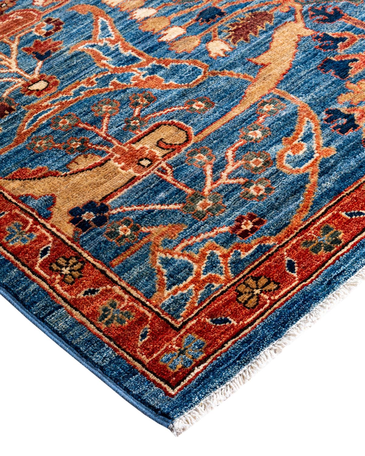 Persian rug-making at its finest inspired the rich colors, elaborate geometric motifs, and botanical detailing of the Serapi collection. With as many as 100 knots per inch, these handcrafted rugs are as durable as they are visually stunning, and
