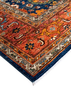 Traditional Serapi Hand Knotted Wool Blue Area Rug 9' 2" x 11' 9"