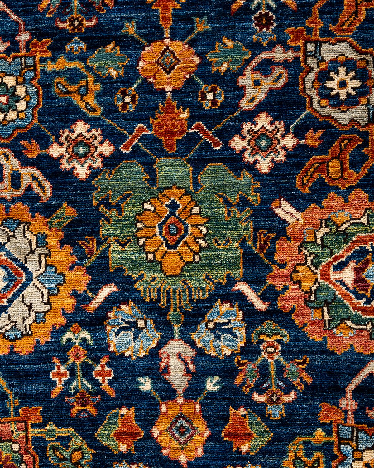 Pakistanais Tapis traditionnel Serapi noué à la main bleu de 9' 2
