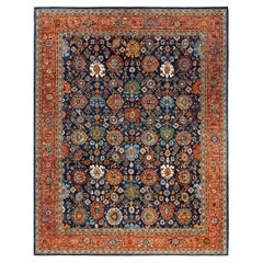Traditional Serapi Hand Knotted Wool Blue Area Rug 9' 2" x 11' 9"