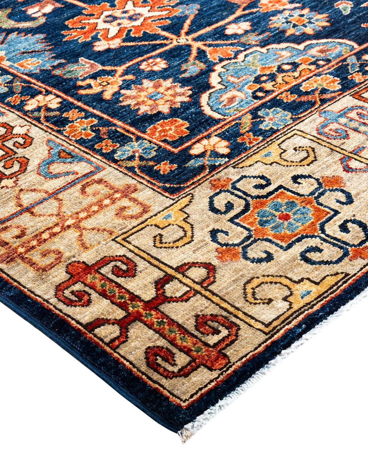 Persian rug-making at its finest inspired the rich colors, elaborate geometric motifs, and botanical detailing of the Serapi collection. With as many as 100 knots per inch, these handcrafted rugs are as durable as they are visually stunning, and