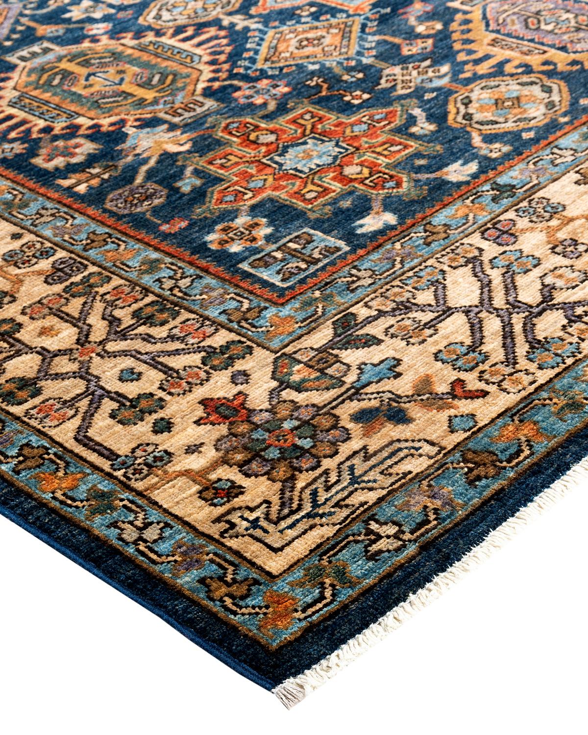 Persian rug-making at its finest inspired the rich colors, elaborate geometric motifs, and botanical detailing of the Serapi collection. With as many as 100 knots per inch, these handcrafted rugs are as durable as they are visually stunning, and