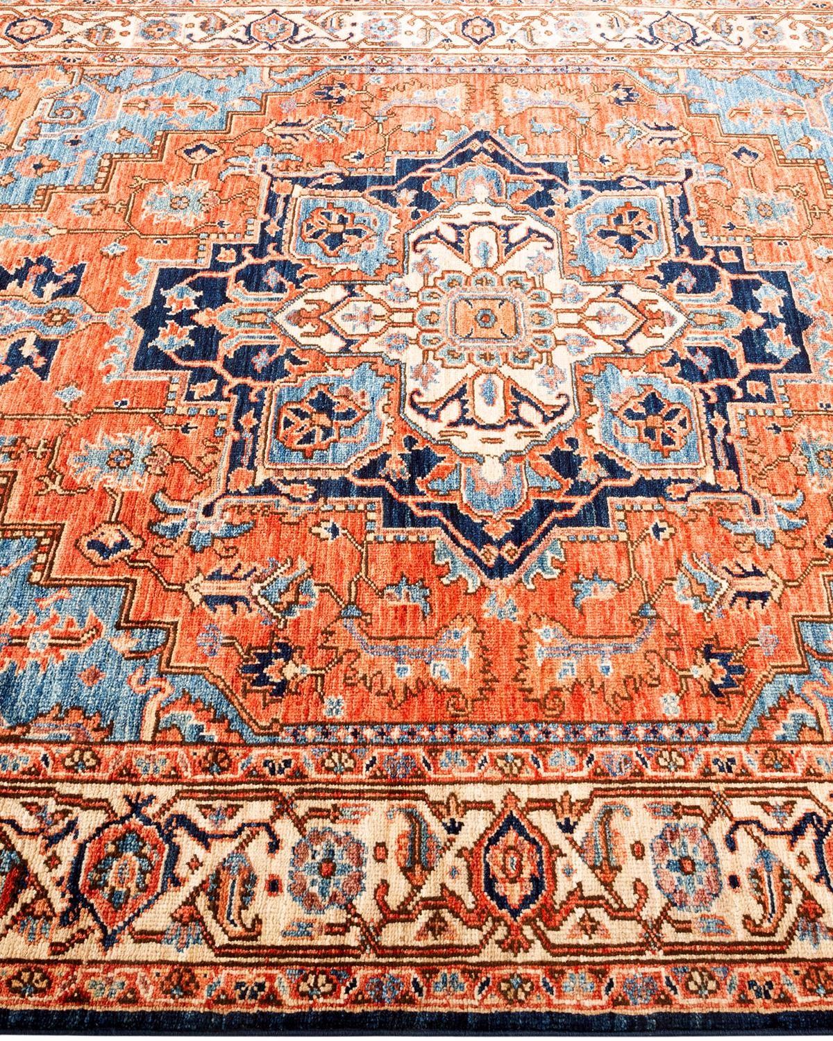 Traditioneller Serapi Teppich aus handgeknüpfter Wolle in Blau im Zustand „Neu“ im Angebot in Norwalk, CT