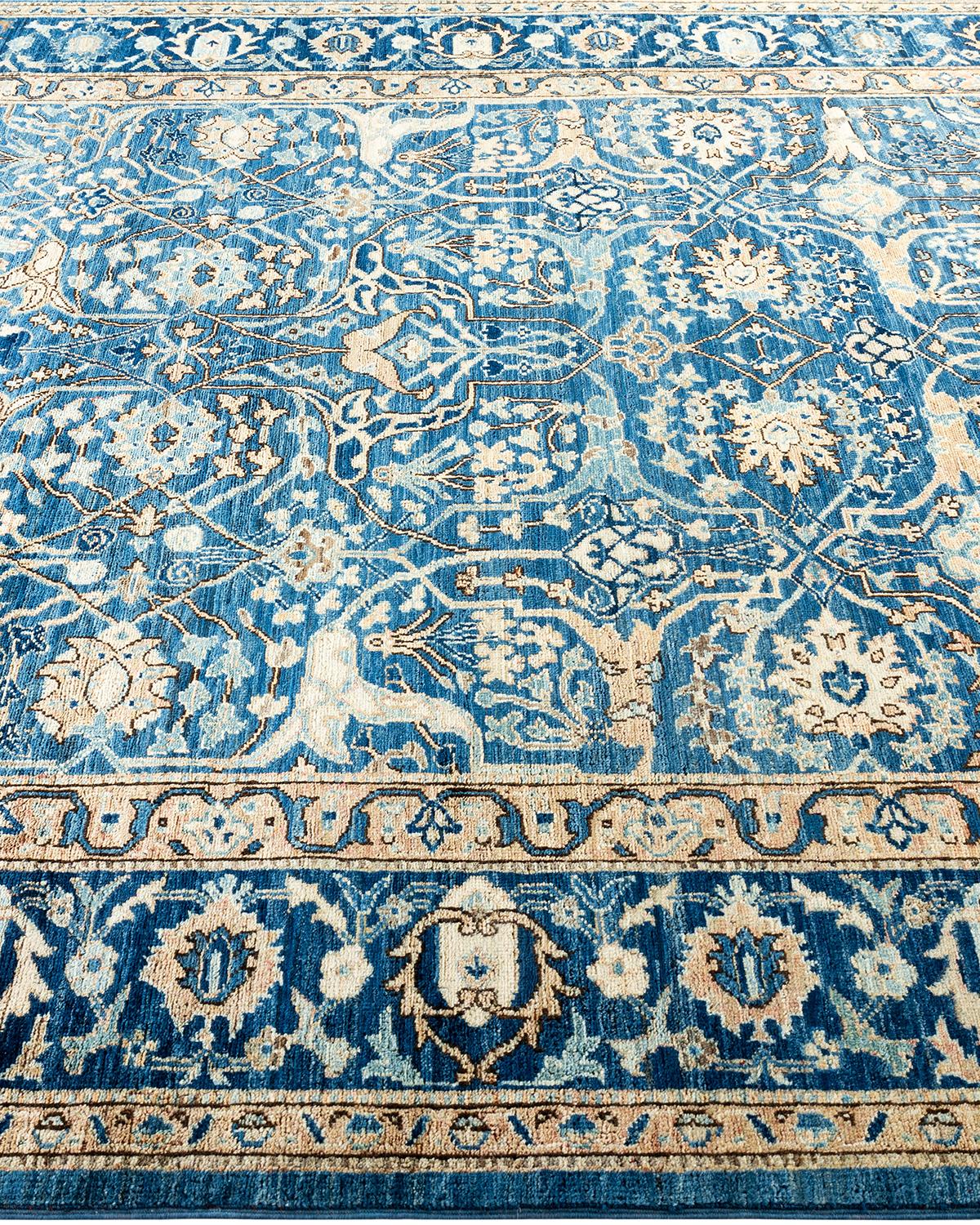 Traditional Serapi Hand Knotted Wool Blue Area Rug  In New Condition For Sale In Norwalk, CT