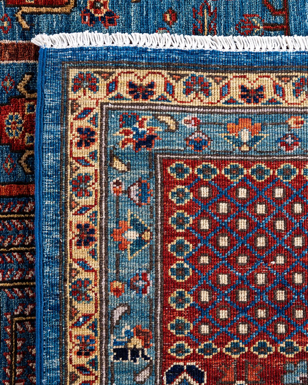 Traditioneller Serapi Teppich aus handgeknüpfter Wolle in Blau (21. Jahrhundert und zeitgenössisch) im Angebot