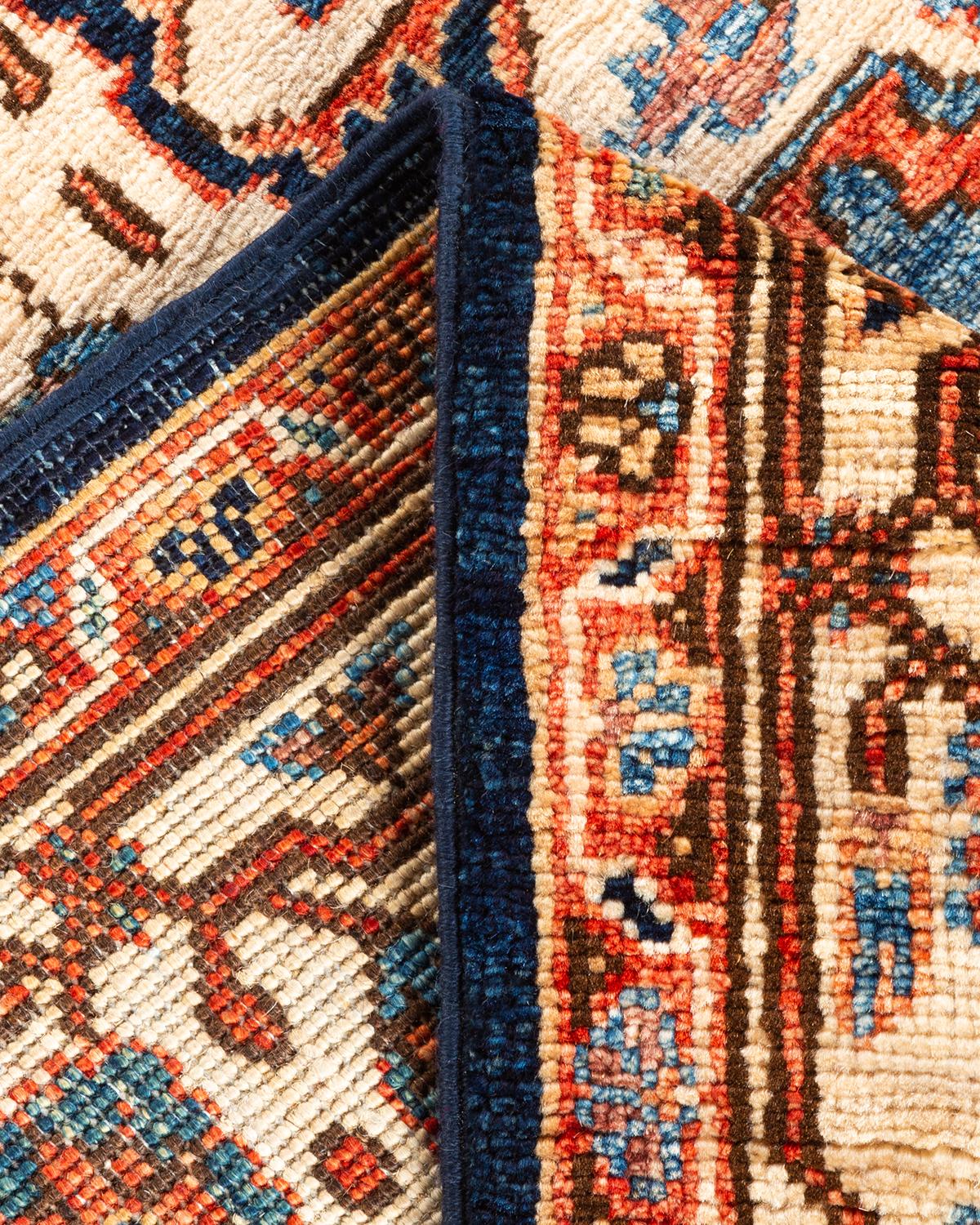 Traditioneller Serapi Teppich aus handgeknüpfter Wolle in Blau im Angebot 1