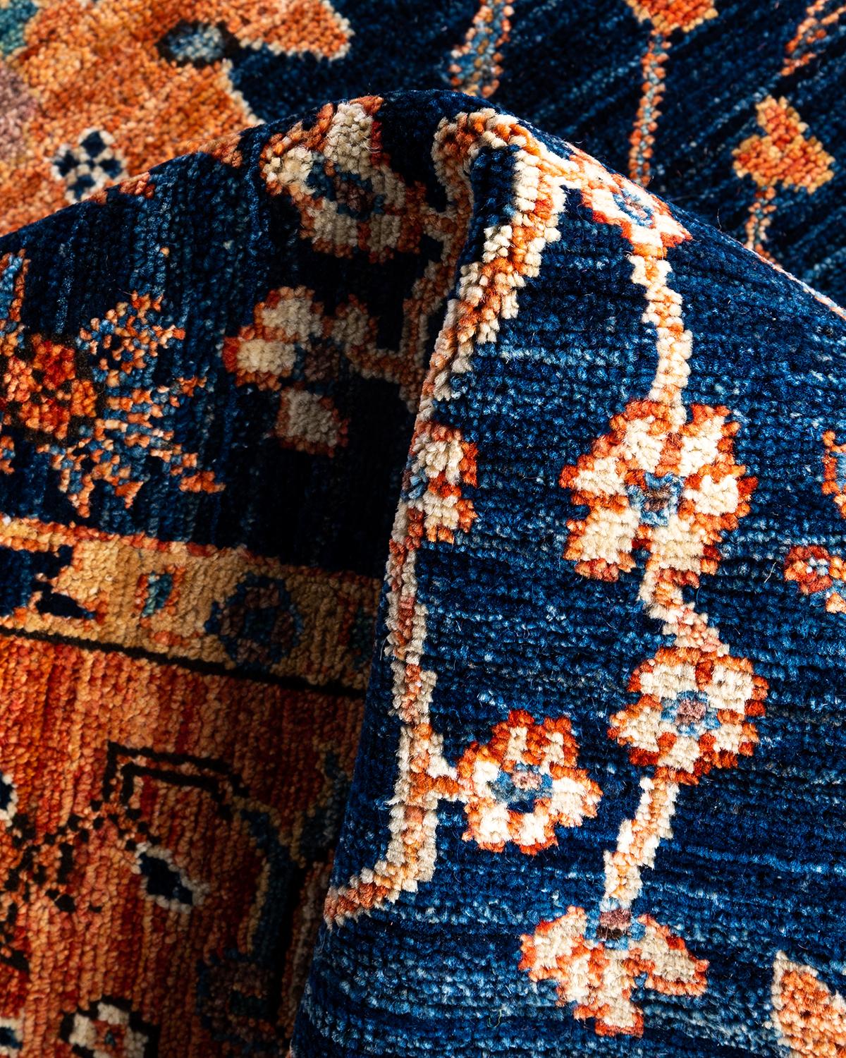 Traditional Serapi Hand Knotted Wool Blue Area Rug 2
