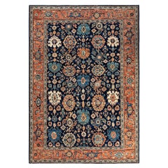  Traditional Serapi Hand Knotted Wool Blue Area Rug