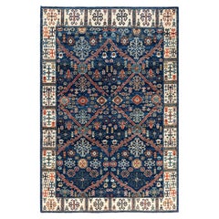 Traditional Serapi Hand Knotted Wool Blue Area Rug