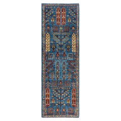 Traditional Serapi Hand Knotted Wool Blue Runner 2' 3" x 6' 10"