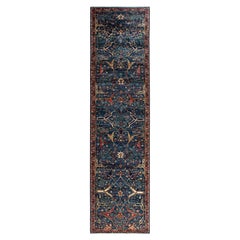 Tradicional Serapi Alfombra de Lana Anudada a Mano Azul 2' 8" x 10' 4"