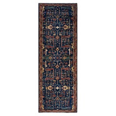Traditional Serapi Hand Knotted Wool Blue Runner 2
 8" x 7
 9"