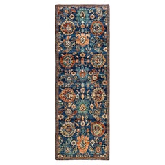 Traditional Serapi Hand Knotted Wool Blue Runner 2
 9" x 8
 3"