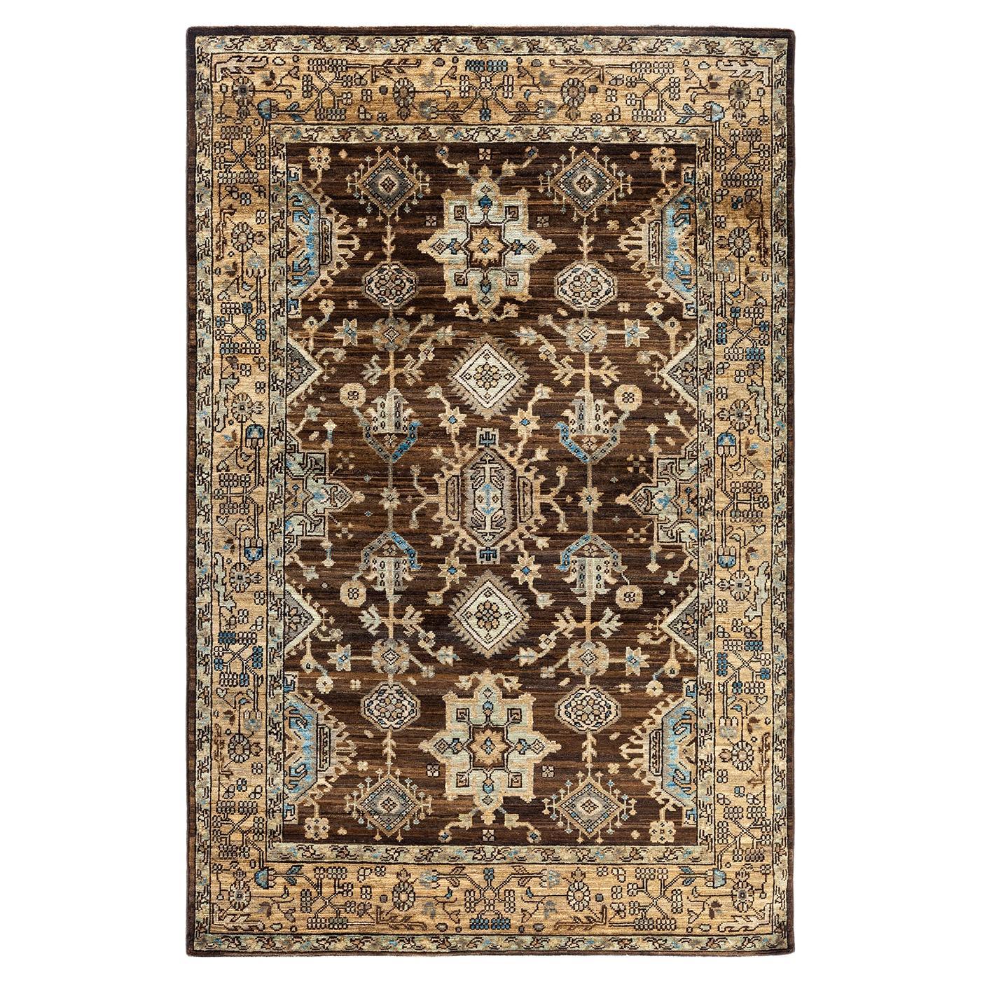 Traditional Serapi Tapis de zone en laine nouée à la main Brown 3' 11" x 6' 0"