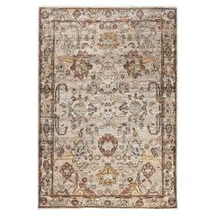 Traditional Serapi Tapis de zone en laine nouée à la main Brown 4' 0" x 5' 10"