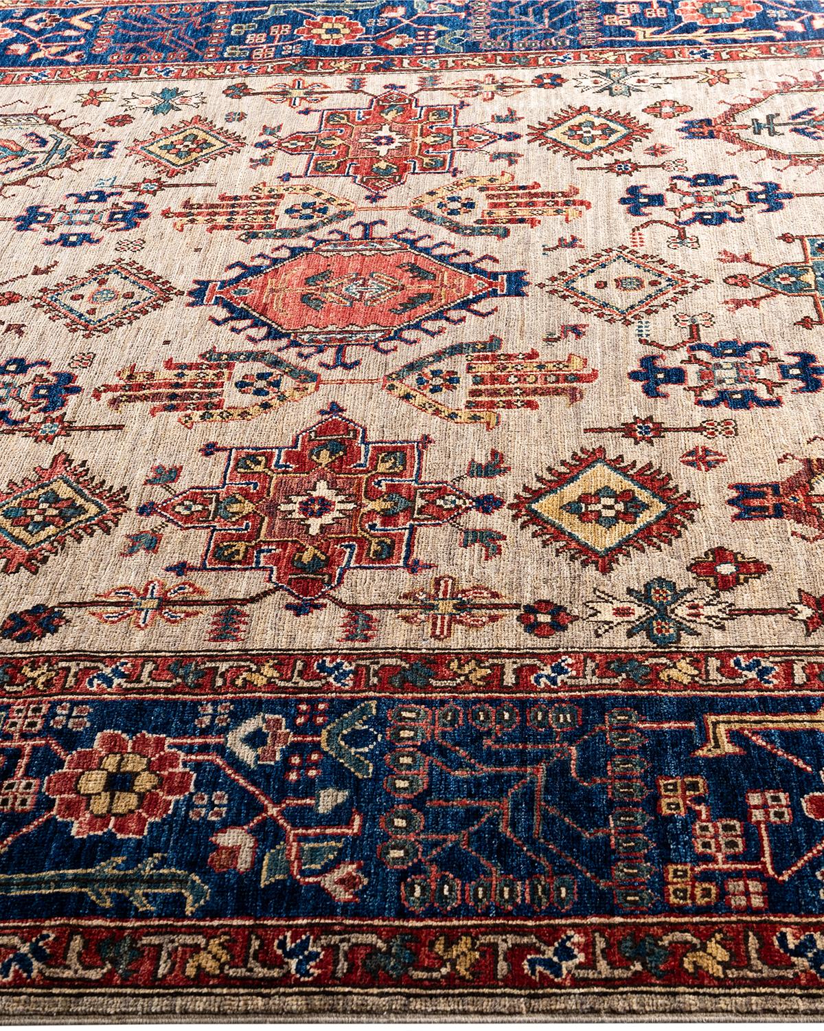Traditional Serapi Tapis de zone en laine nouée à la main Brown 6' 0