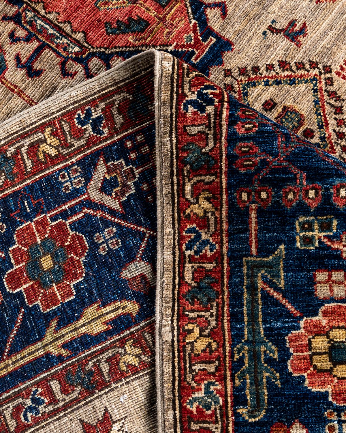 Laine Traditional Serapi Tapis de zone en laine nouée à la main Brown 6' 0