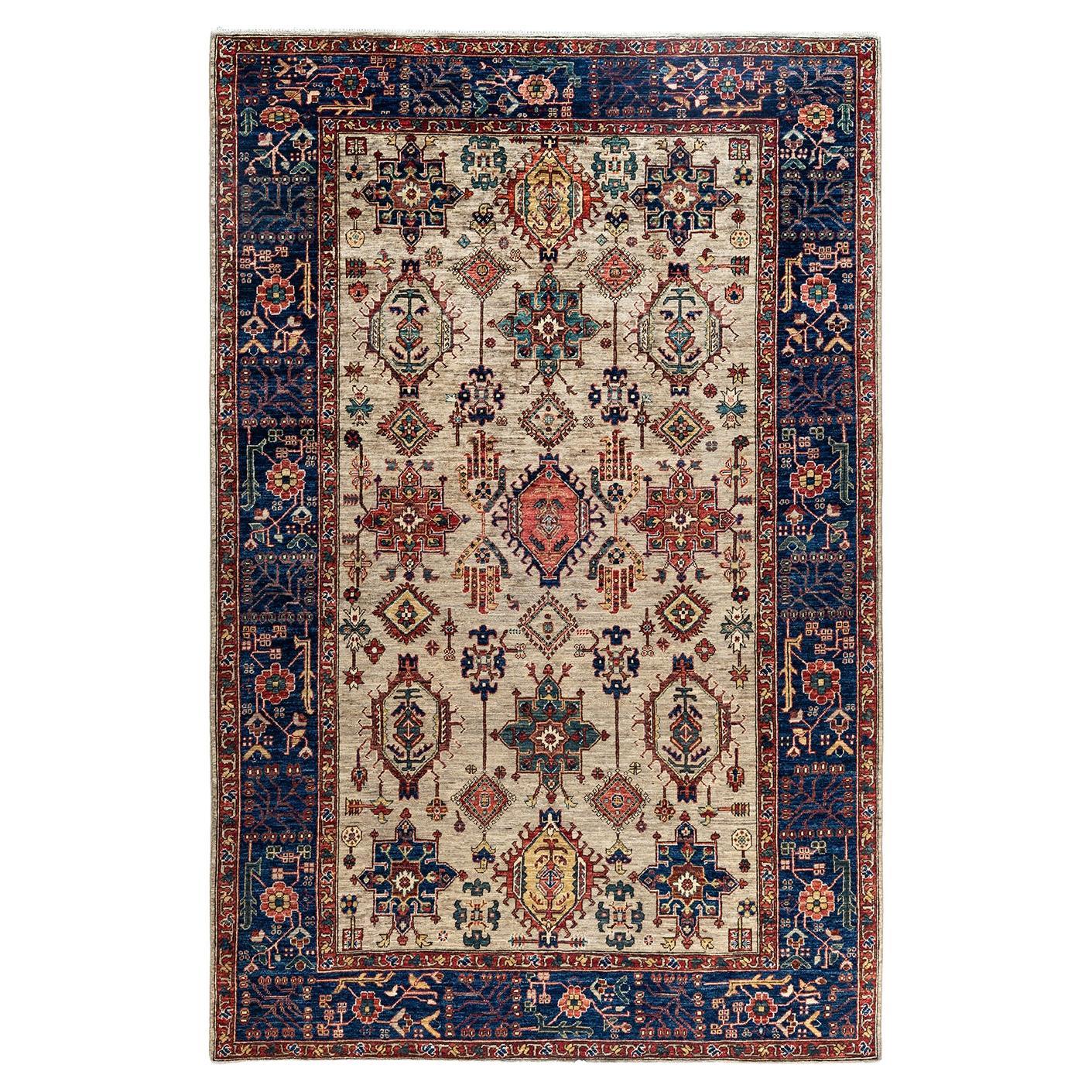 Traditional Serapi Hand Knotted Wool Brown Area Rug 6' 0" x 9' 2"