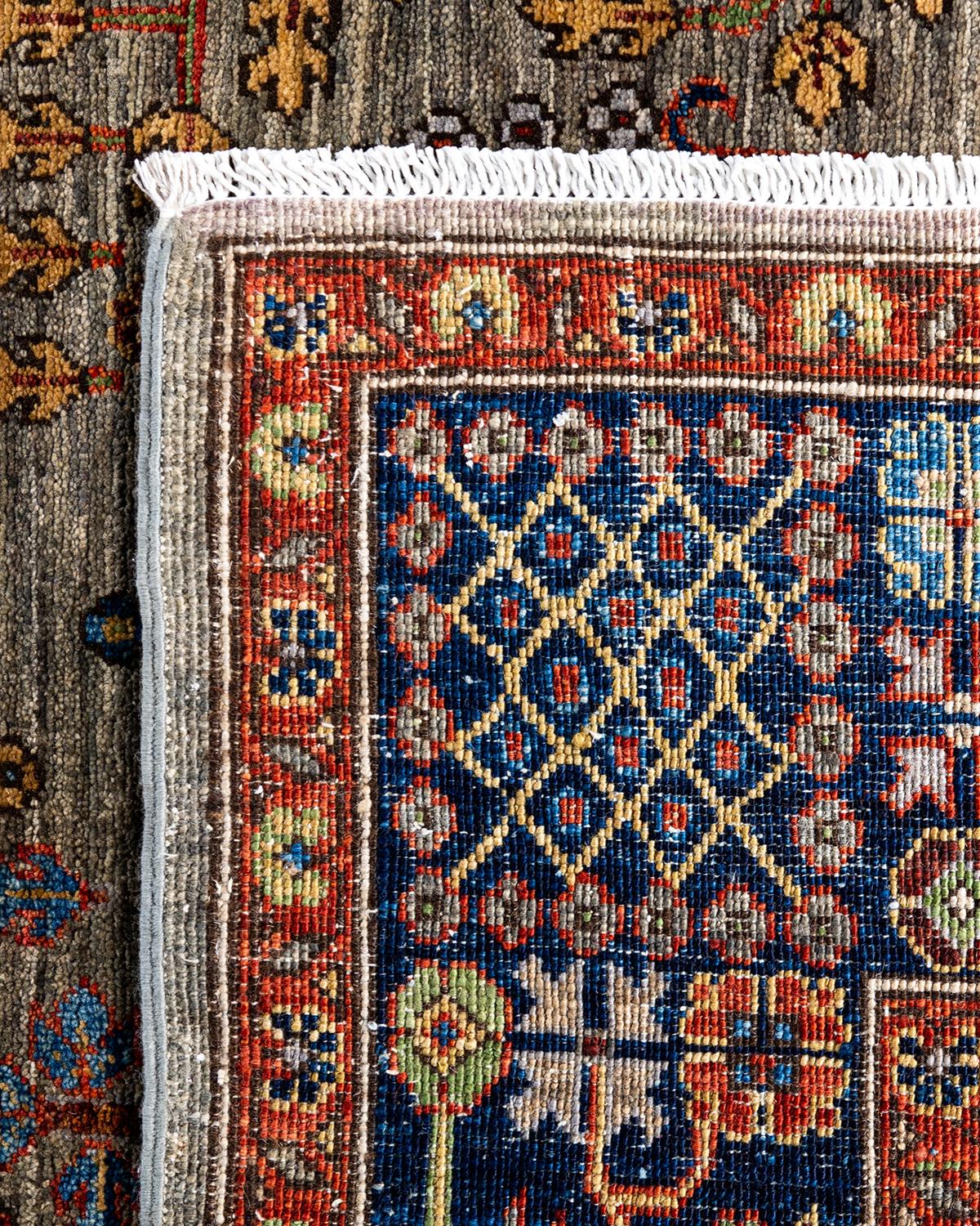 Traditionelle Serapi Hand geknüpft Wolle Brown Bereich Teppich 8' 0