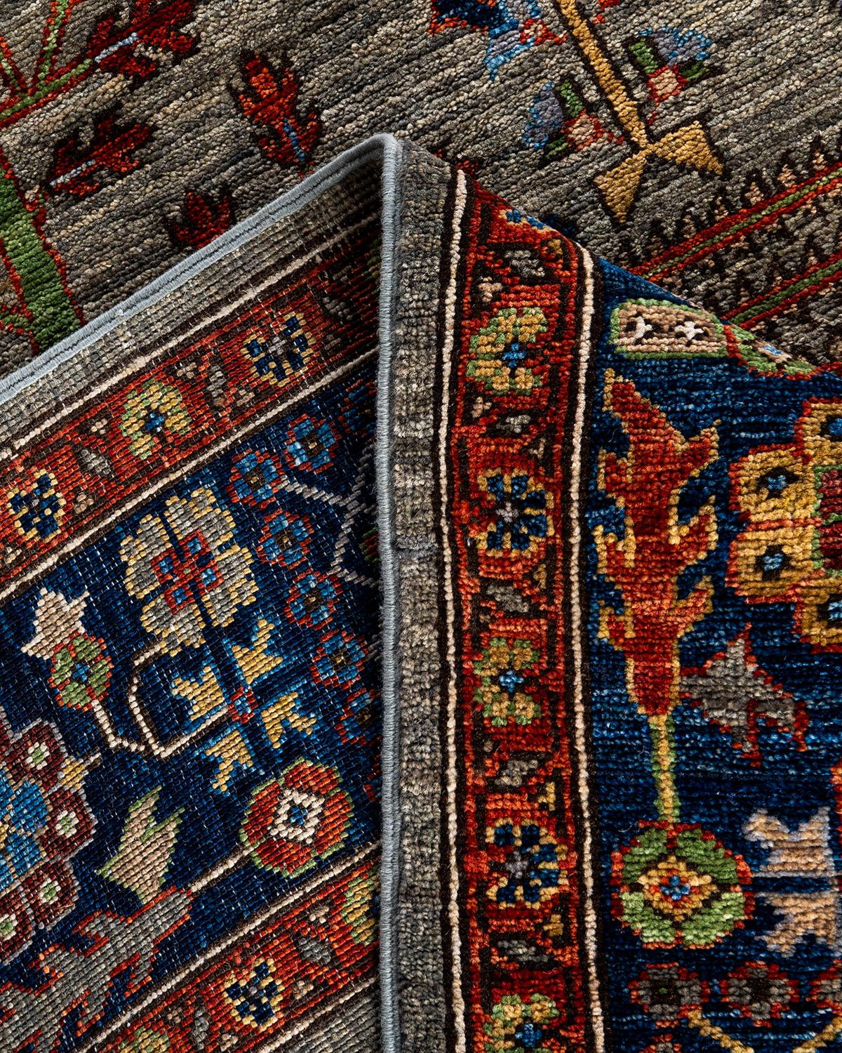 Traditionelle Serapi Hand geknüpft Wolle Brown Bereich Teppich 8' 0