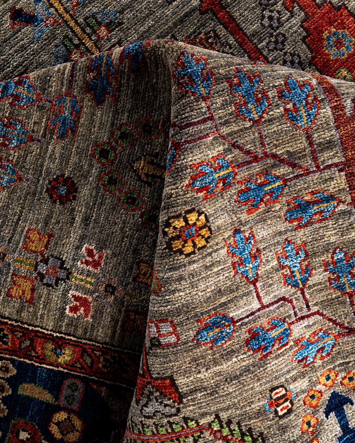 Traditionelle Serapi Hand geknüpft Wolle Brown Bereich Teppich 8' 0