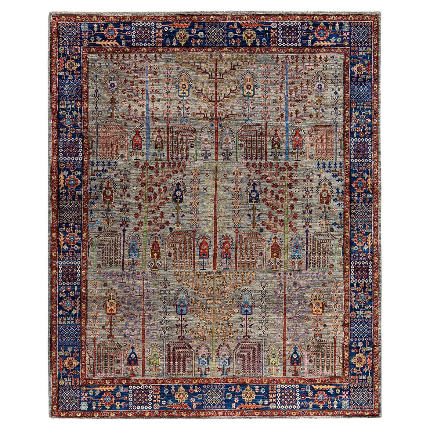 Traditional Serapi Hand Knotted Wool Brown Area Rug 8' 0" x 9' 9"