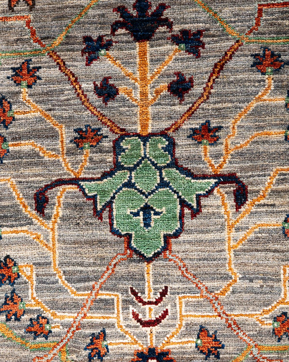 Traditionelle Serapi handgeknüpfte Wolle Brown Bereich Teppich 8' 2