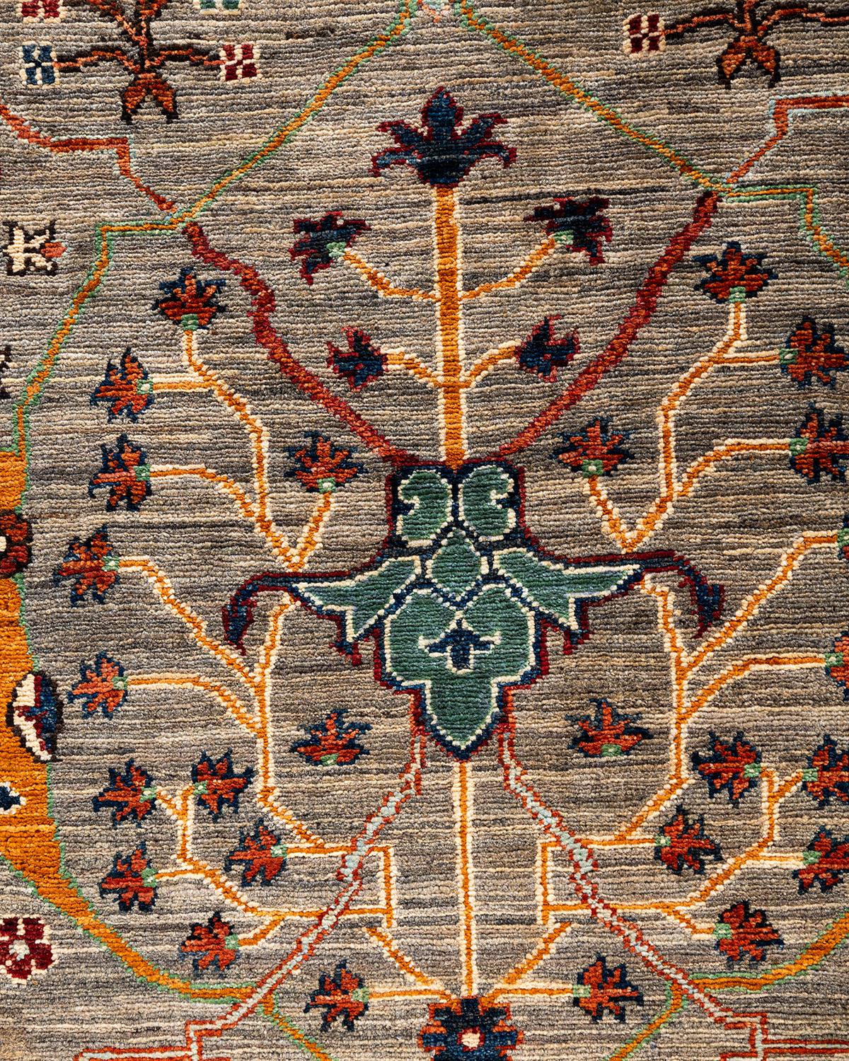 Traditionelle Serapi handgeknüpfte Wolle Brown Bereich Teppich 8' 2